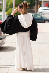 Black and White Hooded Summer Vest ANASTASIA