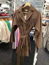 96179 Hot Fix Fringe Faux Suede Dress/Jacket