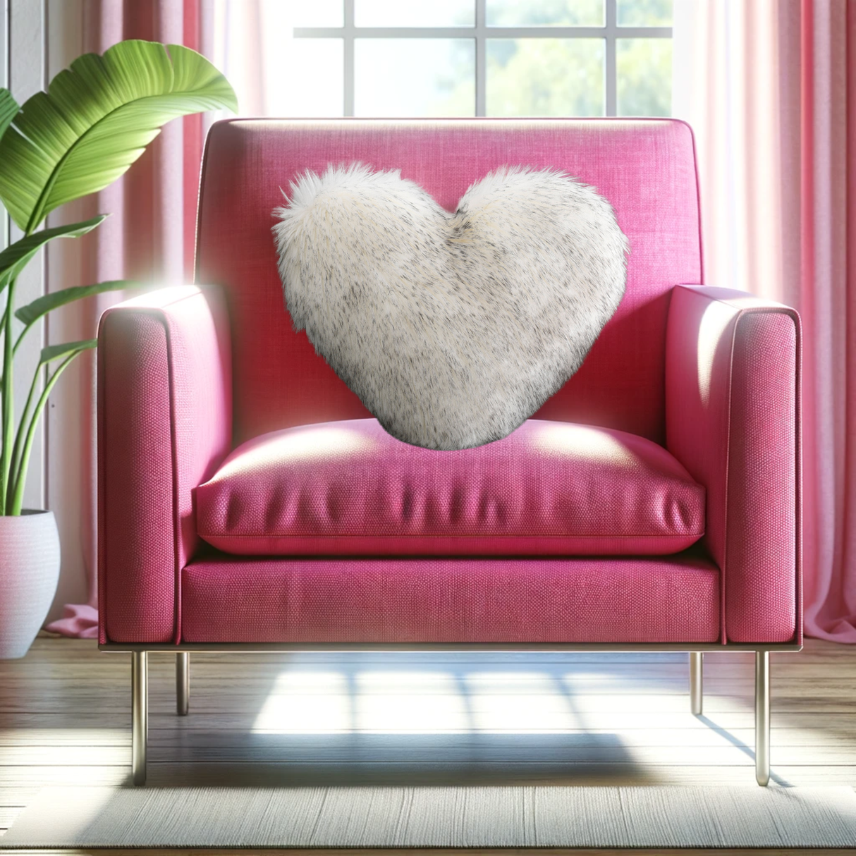 Cozy Heart Luxurious Fluffy Throw Pillow for Home Decor