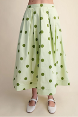 GS9884 - Pleated Midi Skirt & Bubble Top