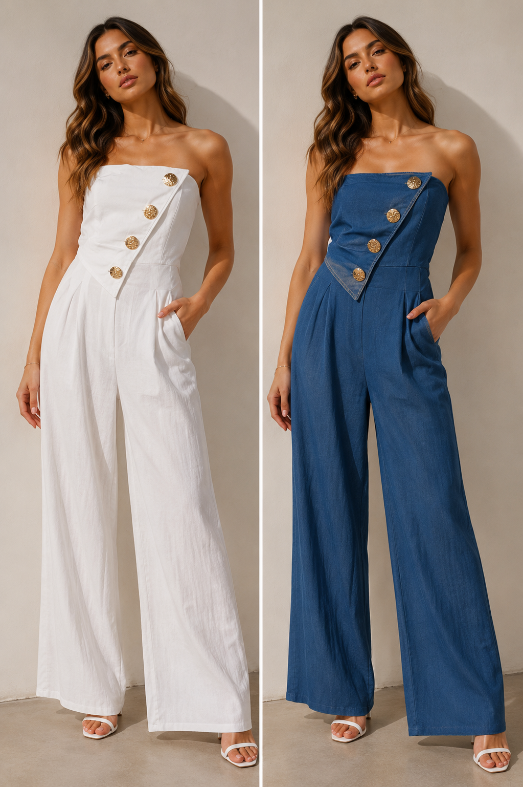 JM1511 - Gold Button Denim Jumper