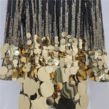 SY679 Gold Sequin Statement Mini Dress Glam Party Look