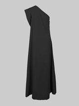 Loose Asym Solid Split One-Shoulder Maxi