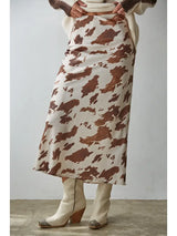 L9123 Western Chic Satin Skirt Woven