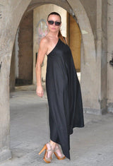 One Shoulder Linen Dress TIFFANY