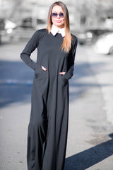 Black and white Turtleneck Winter Jumpsuit ARIA