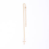 Necklace Cross Stone Gold Over SS 16-18" Gold Plated Brass C