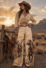 Vintage Horse Stretch Western Denim Jeans BYL81313P