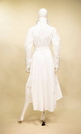 Stretch Dupioni Sculptural Zip Pleats Dress - F23011