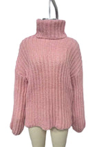 Knitted sweater fluffy long-sleeved turtleneck