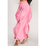 Oversized Wide Leg Ruffle Jogger Pants