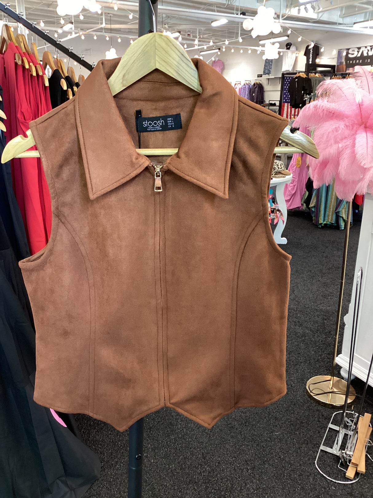 56090 Suede Shell Zipper Vest