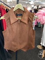 56090 Suede Shell Zipper Vest