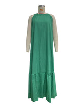 Solid halter sleeveless maxi dress