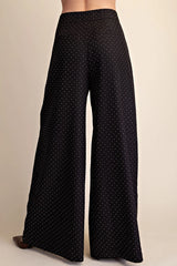 P9229 Rhinestone Wide Leg Flowy Pants