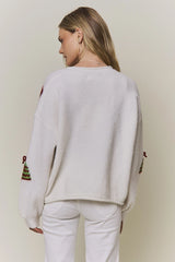 CESW4363 Pearl Emb Bow Sweater