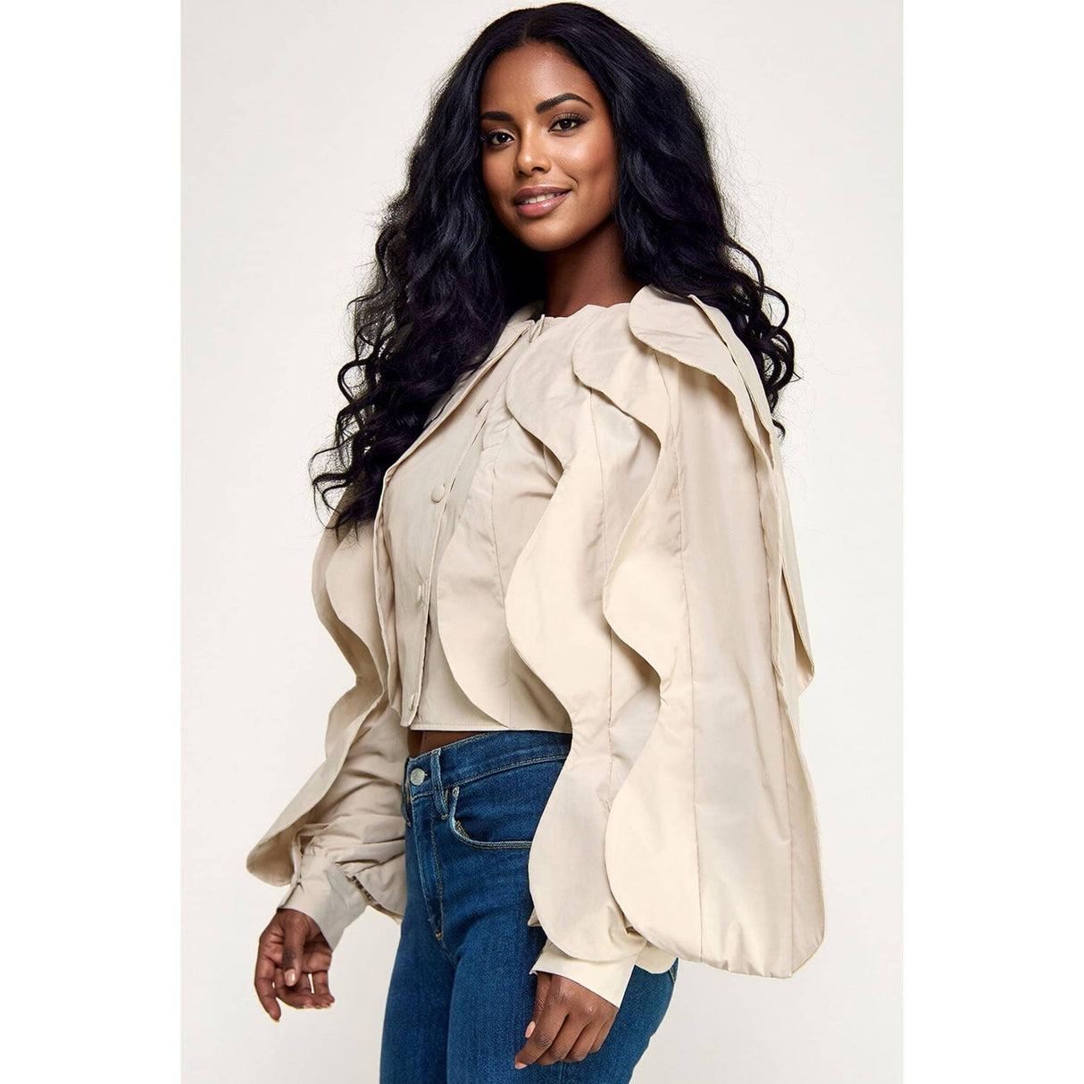 DRAMATIC JACKET TOP