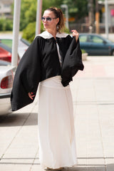 Black and White Hooded Summer Vest ANASTASIA