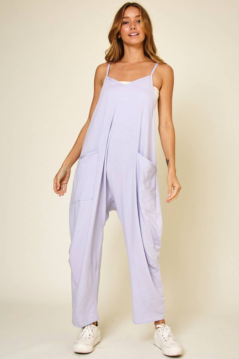 Cotton Harem Jumpsuit with Pockets / BL60000