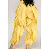 Oversized Wide Leg Ruffle Jogger Pants