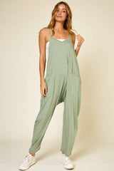 Cotton Harem Jumpsuit with Pockets / BL60000