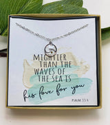 Mustard Seed Wave Necklace, Christian Jewelry: Silver