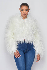 Shayla Shaggy Fur Short Jacket Coat (HDJ27948)