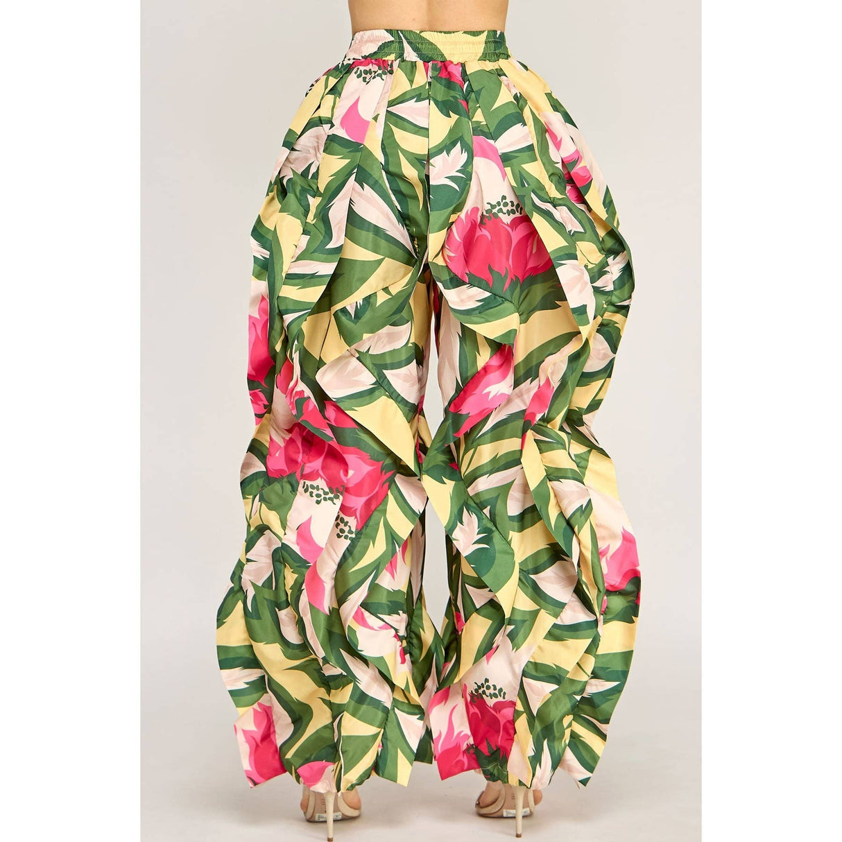 Oversized Wide Leg Ruffle Jogger Pants