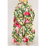 Oversized Wide Leg Ruffle Jogger Pants