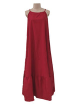 Solid halter sleeveless maxi dress