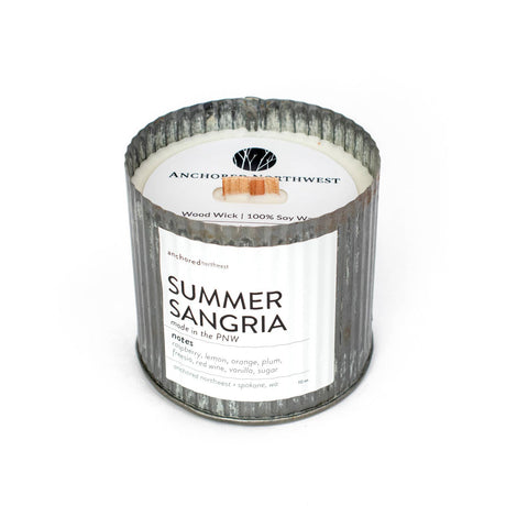 Summer Sangria Wood Wick Rustic Farmhouse Soy Candle