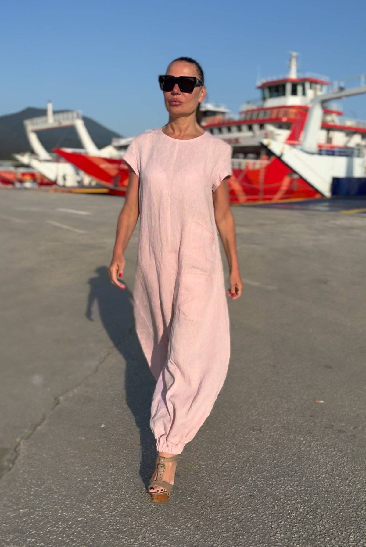 Sleeveless Linen Jumpsuit Lilian