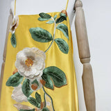 DR685Y Floral Embroidered Backless Suspender Short Skirt