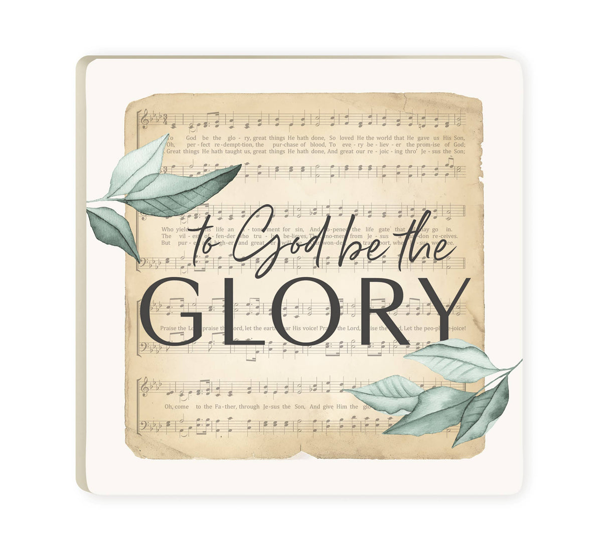 To God Be The Glory Ceramic Coaster