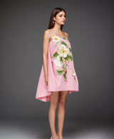 DR685Y Floral Embroidered Backless Suspender Short Skirt