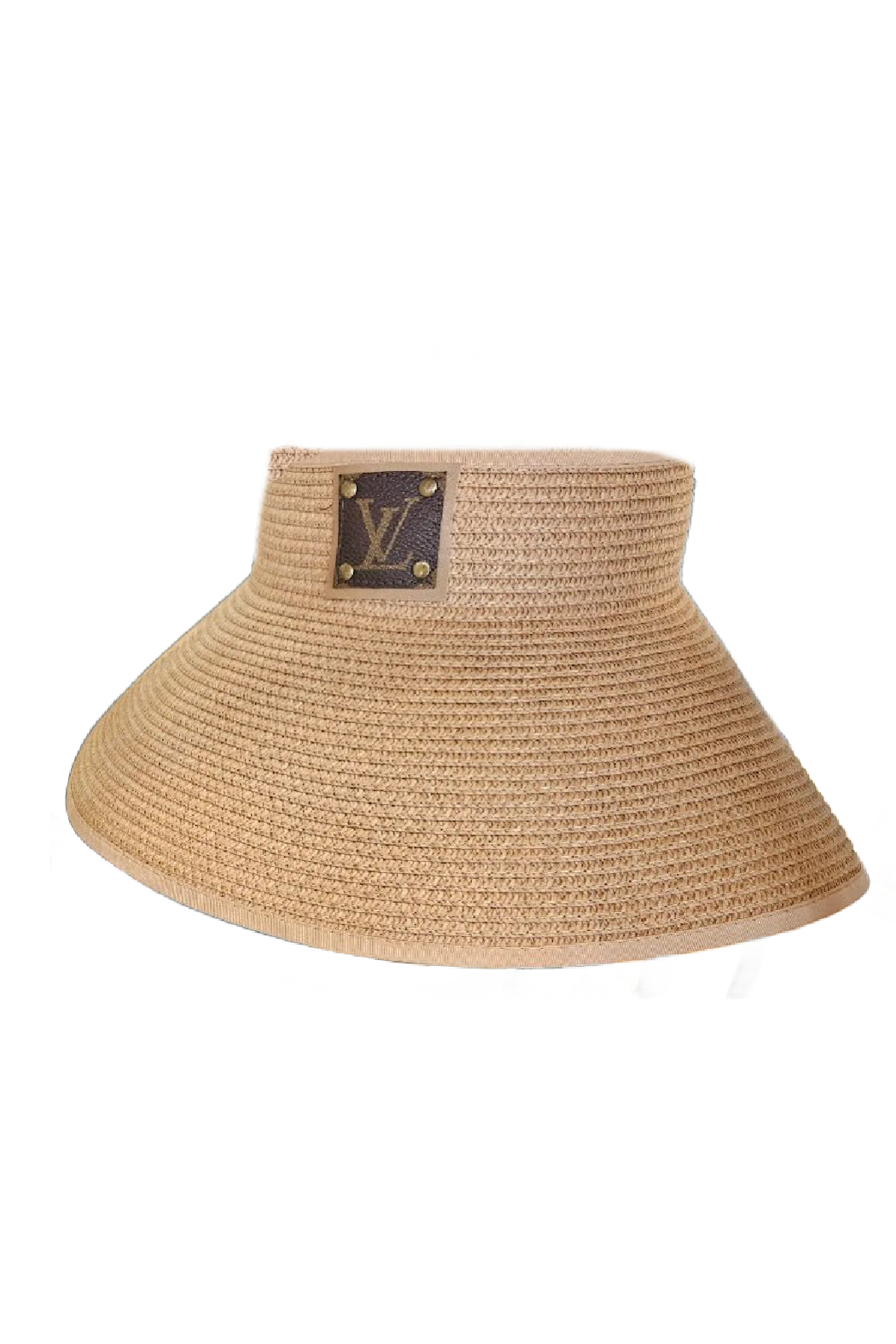 Upcycled LV Rollable Packable Straw Visor