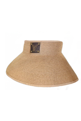 Upcycled LV Rollable Packable Straw Visor