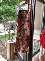 DR42223E Leopard Floral Romper