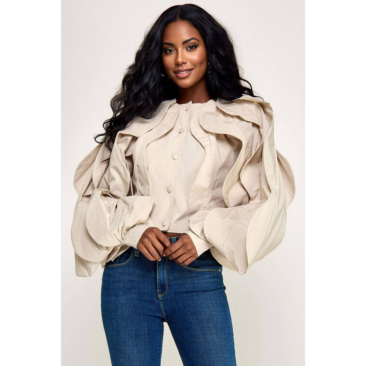 DRAMATIC JACKET TOP