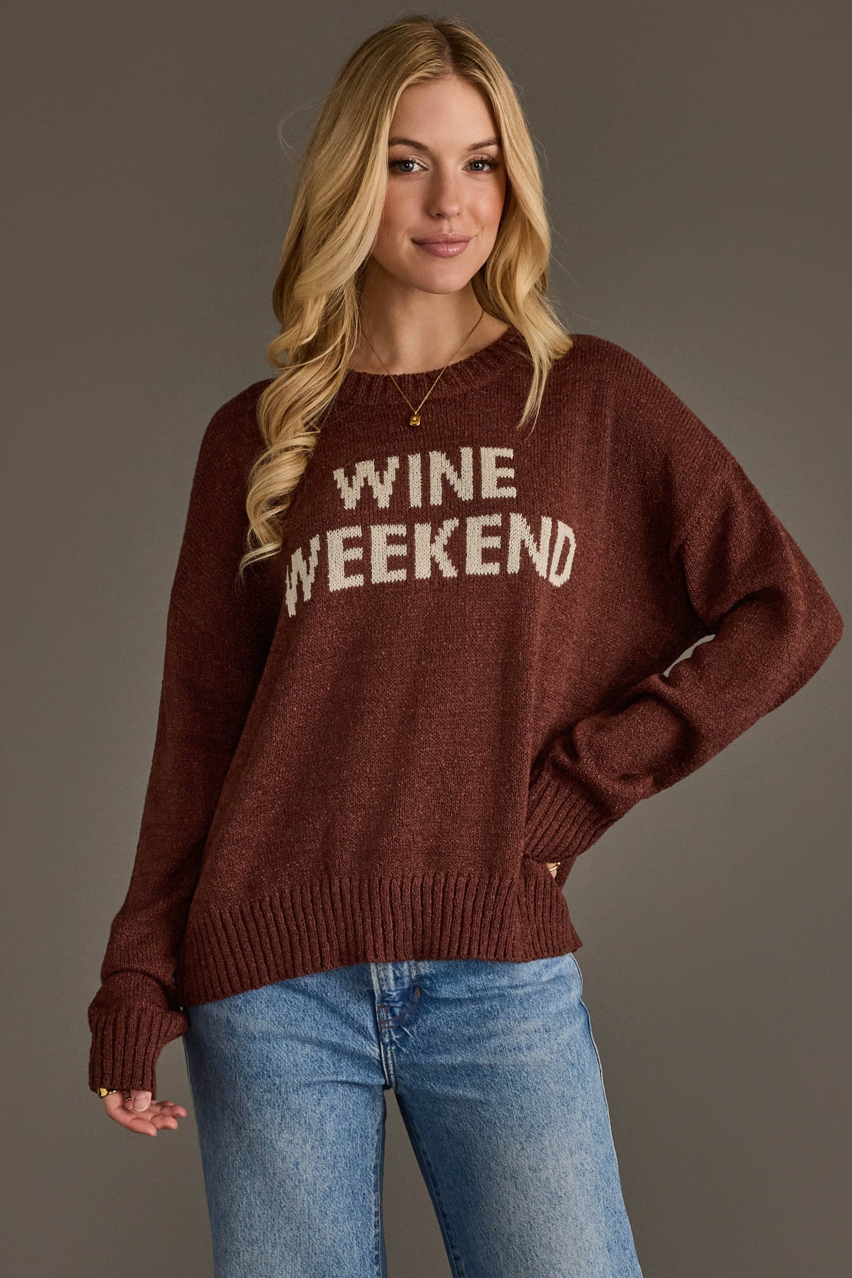 Burgundy Wine Weekend Lightweight Sweater
