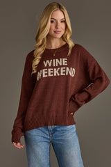 Burgundy Wine Weekend Lightweight Sweater