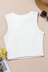 Contrast Seams Ribbed Tank Top