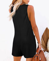 Summer new casual romper pocket vest jumpsuit women