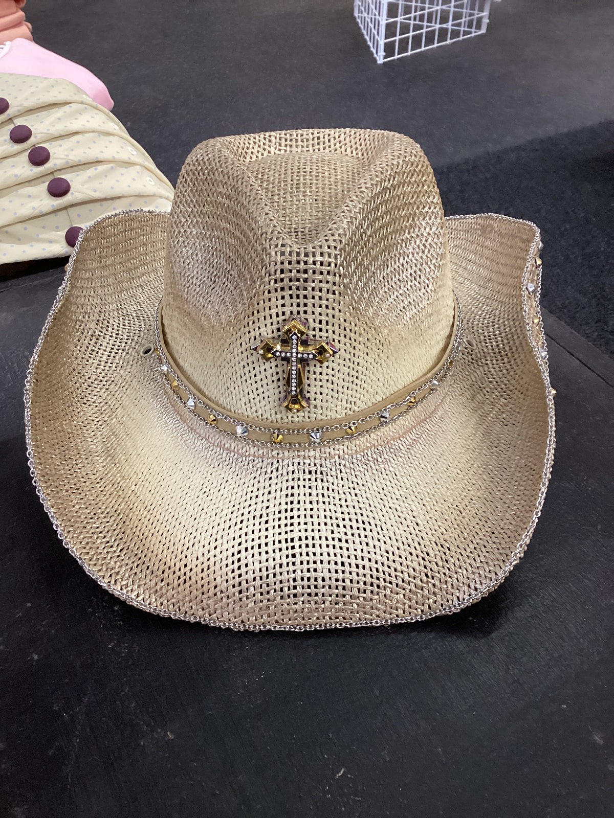 5. Ivory with Gold Cross Cowboy Hat