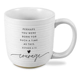 LCP Mug Hold Onto Courage Textured White 20 oz