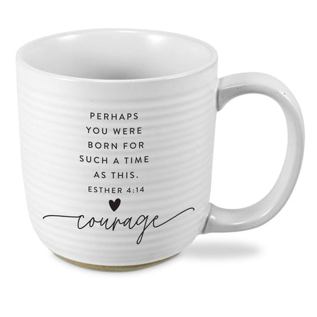 LCP Mug Hold Onto Courage Textured White 20 oz