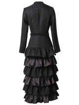 CT110L Handmade Beaded Tassel Ruffled Cake Windbreaker