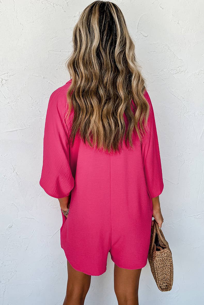 Button down overfit romper