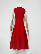DR750Y Sleeveless 3D Floral Embroidered Elegant Long Dress