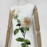 DR750Y Sleeveless 3D Floral Embroidered Elegant Long Dress